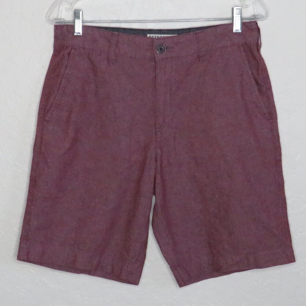RETROFIT*‎ Men's 1.5" Belt Loop Multipocketed Plum Bermuda Chino Shorts~ Size 30
